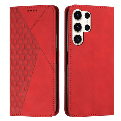 For Samsung Galaxy S25 Ultra 5G Diamond Splicing Skin Feel Magnetic Leather Phone Case(Red) - Galaxy S25 Ultra 5G Cases by PMC Jewellery | Online Shopping South Africa | PMC Jewellery | Buy Now Pay Later Mobicred