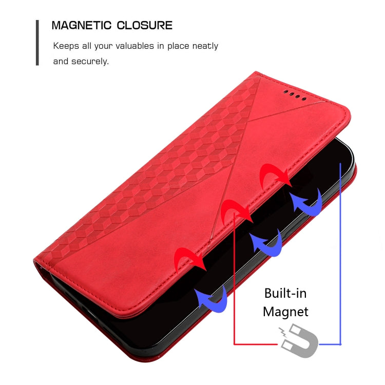 For Samsung Galaxy S25 Ultra 5G Diamond Splicing Skin Feel Magnetic Leather Phone Case(Red) - Galaxy S25 Ultra 5G Cases by PMC Jewellery | Online Shopping South Africa | PMC Jewellery | Buy Now Pay Later Mobicred