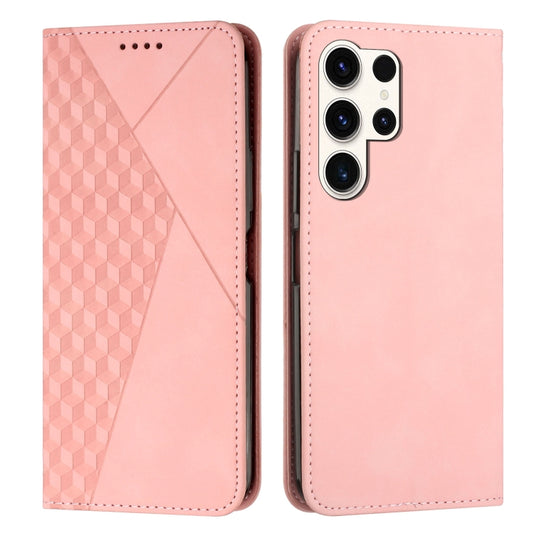 For Samsung Galaxy S25 Ultra 5G Diamond Splicing Skin Feel Magnetic Leather Phone Case(Rose Gold) - Galaxy S25 Ultra 5G Cases by PMC Jewellery | Online Shopping South Africa | PMC Jewellery | Buy Now Pay Later Mobicred