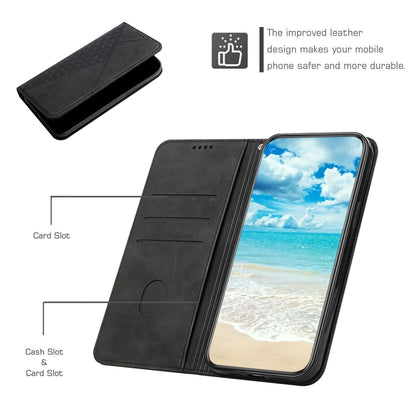 For Samsung Galaxy S25 / S24 5G Diamond Splicing Skin Feel Magnetic Leather Phone Case(Black) - Galaxy S25 5G Cases by PMC Jewellery | Online Shopping South Africa | PMC Jewellery | Buy Now Pay Later Mobicred