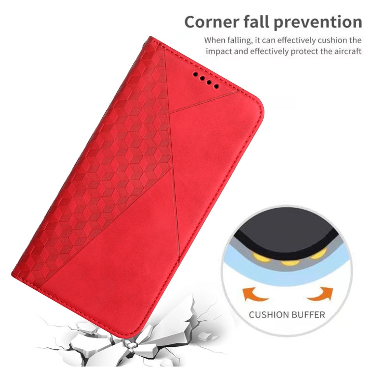 For Samsung Galaxy S25+ / S24+ 5G Diamond Splicing Skin Feel Magnetic Leather Phone Case(Red) - Galaxy S25 5G Cases by PMC Jewellery | Online Shopping South Africa | PMC Jewellery | Buy Now Pay Later Mobicred