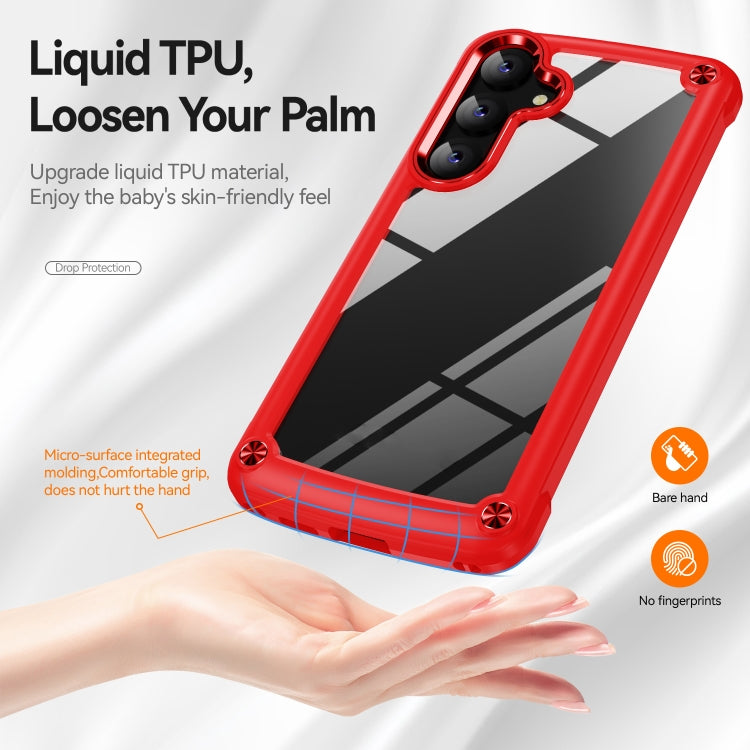 For Samsung Galaxy S25 5G TPU + PC Lens Protection Phone Case(Red) - Galaxy S25 5G Cases by PMC Jewellery | Online Shopping South Africa | PMC Jewellery | Buy Now Pay Later Mobicred