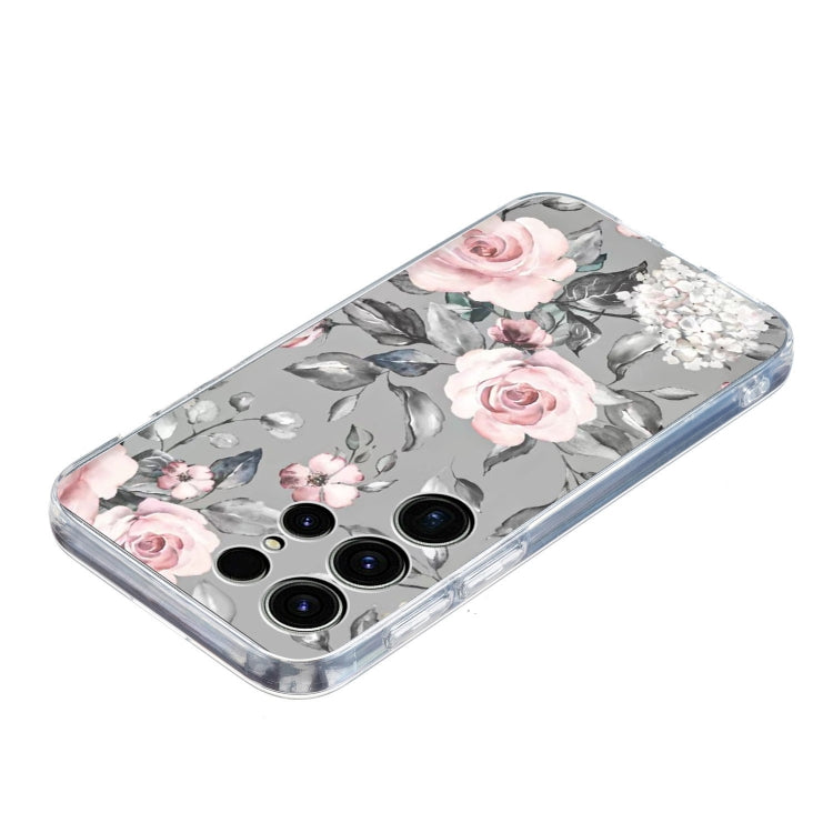 For Samsung Galaxy S25 Ultra 5G Colorful Painting Pattern TPU Phone Case(Flowers On Grey) - Galaxy S25 Ultra 5G Cases by PMC Jewellery | Online Shopping South Africa | PMC Jewellery | Buy Now Pay Later Mobicred