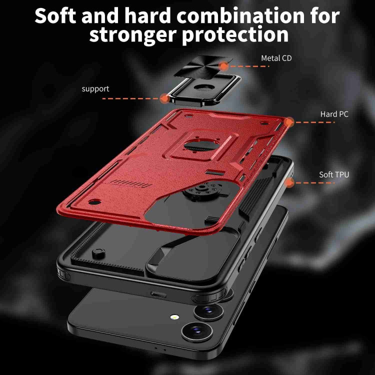 For Samsung Galaxy S25 Ultra 5G Ring Holder PC Hybrid TPU Phone Case(Red) - Galaxy S25 Ultra 5G Cases by PMC Jewellery | Online Shopping South Africa | PMC Jewellery | Buy Now Pay Later Mobicred