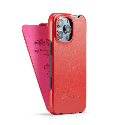 For iPhone 16 Pro Fierre Shann 64 Texture Vertical Flip PU Leather Phone Case(Red) - iPhone 16 Pro Cases by FIERRE SHANN | Online Shopping South Africa | PMC Jewellery | Buy Now Pay Later Mobicred