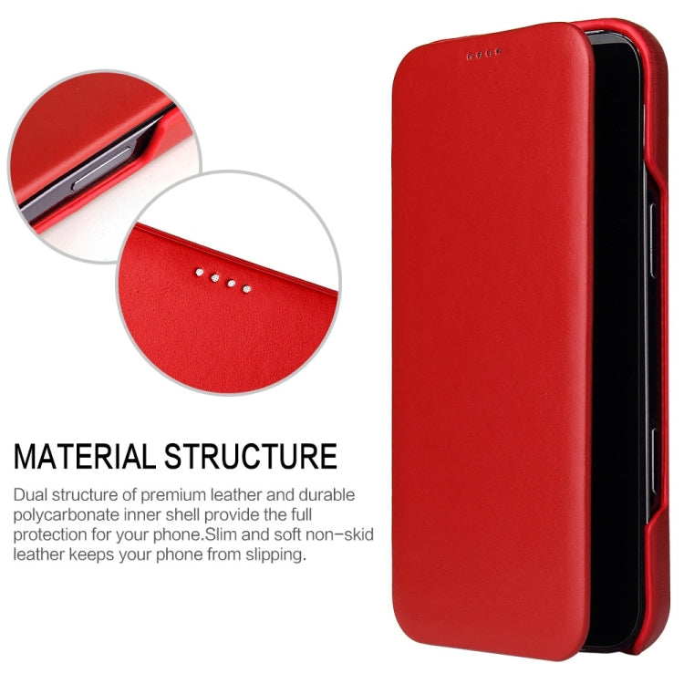 For iPhone 16 Pro Max Fierre Shann Top Layer Cowhide Business Magnetic Leather Phone Case(Red) - iPhone 16 Pro Max Cases by FIERRE SHANN | Online Shopping South Africa | PMC Jewellery | Buy Now Pay Later Mobicred