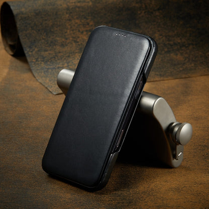 For iPhone 16 Pro Fierre Shann Top Layer Cowhide Business Magnetic Leather Phone Case(Black) - iPhone 16 Pro Cases by FIERRE SHANN | Online Shopping South Africa | PMC Jewellery | Buy Now Pay Later Mobicred