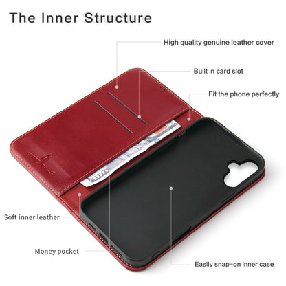 For iPhone 16 Fierre Shann Cowhide Leather Flip Leather Phone Case(Red) - iPhone 16 Cases by FIERRE SHANN | Online Shopping South Africa | PMC Jewellery | Buy Now Pay Later Mobicred