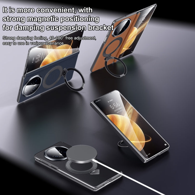 For Honor Magic V3 SULADA Top Grain Leather MagSafe Magnetic Holder Phone Case(Brown) - free shipping - PMC TechLife - Order now!