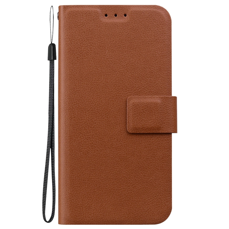 For iPhone 16e Ultra-thin Voltage Magnetic Buckle Leather Phone Case(Brown) - iPhone 16e Cases by PMC TechLife | Online Shopping South Africa | PMC TechLife | Buy Now Pay Later Mobicred
