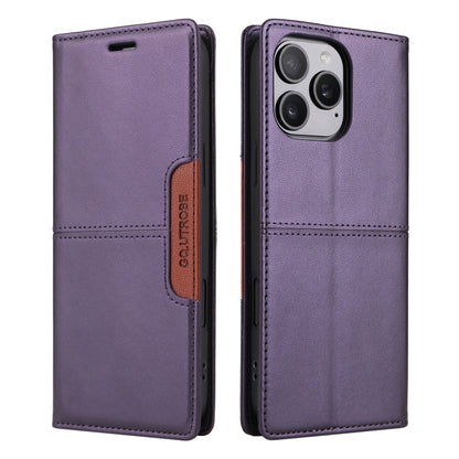 For iPhone 16 Pro Max GQUTROBE G01 RFID Anti-theft Leather Phone Case(Purple) - iPhone 16 Pro Max Cases by GQUTROBE | Online Shopping South Africa | PMC Jewellery | Buy Now Pay Later Mobicred