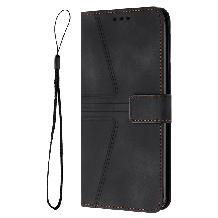 For Samsung Galaxy S25 5G Triangle Solid Color Leather Phone Case(Black) - Galaxy S25 5G Cases by PMC Jewellery | Online Shopping South Africa | PMC Jewellery | Buy Now Pay Later Mobicred