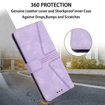 For Samsung Galaxy S25 Ultra 5G Triangle Solid Color Leather Phone Case(Purple) - Galaxy S25 Ultra 5G Cases by PMC Jewellery | Online Shopping South Africa | PMC Jewellery | Buy Now Pay Later Mobicred