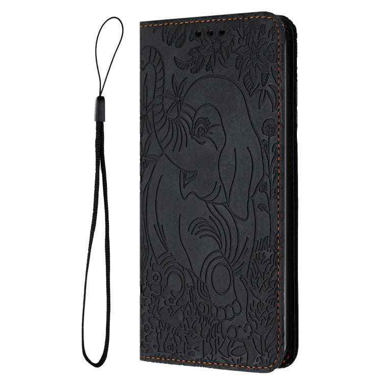For Samsung Galaxy S25+ 5G Retro Elephant Embossed Leather Phone Case(Black) - Galaxy S25+ 5G Cases by PMC Jewellery | Online Shopping South Africa | PMC Jewellery | Buy Now Pay Later Mobicred