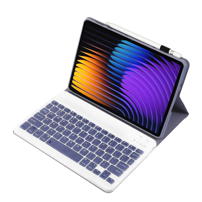 For Xiaomi Pad 7 / 7 Pro 11.2 inch A0N13 Ultra-thin Detachable Bluetooth Keyboard Leather Tablet Case(Lavender White) - Others Keyboard by PMC Jewellery | Online Shopping South Africa | PMC Jewellery | Buy Now Pay Later Mobicred