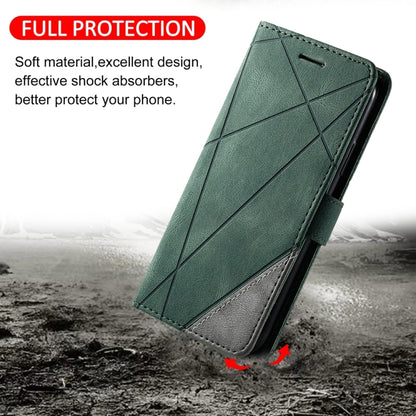 For Samsung Galaxy S25 Ultra 5G Skin Feel Splicing Leather Phone Case(Green) - Galaxy S25 Ultra 5G Cases by PMC Jewellery | Online Shopping South Africa | PMC Jewellery | Buy Now Pay Later Mobicred