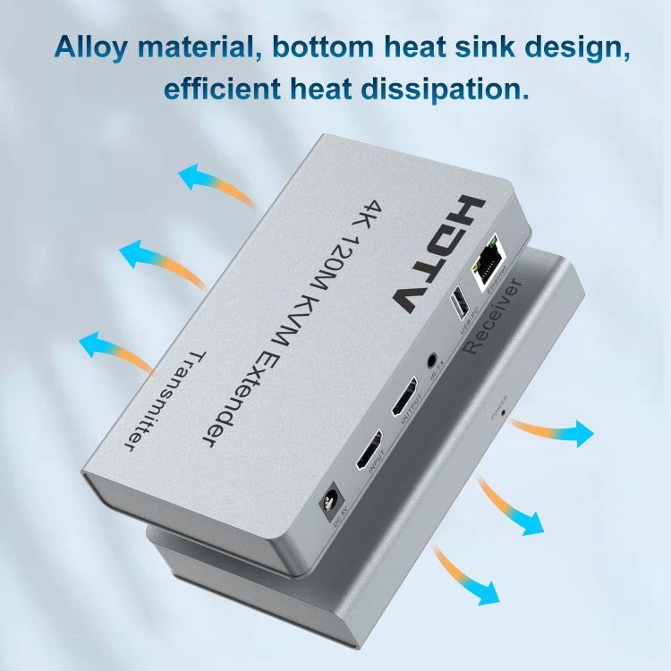 120m HDMI USB KVM 4K Network Extender, Plug:UK Plug - Amplifier by PMC TechLife | Online Shopping South Africa | PMC TechLife | Buy Now Pay Later Mobicred