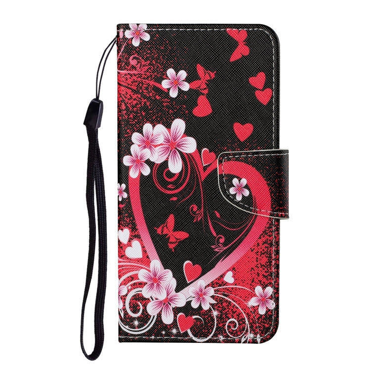 For Samsung Galaxy S25+ 5G Colored Drawing Pattern Leather Phone Case(Red Heart) - Galaxy S25+ 5G Cases by PMC Jewellery | Online Shopping South Africa | PMC Jewellery | Buy Now Pay Later Mobicred