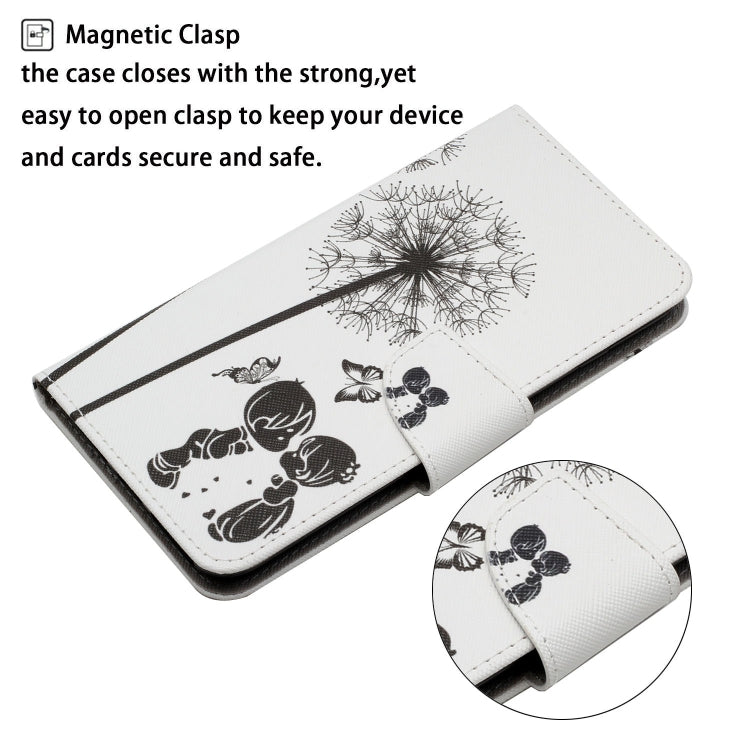 For Samsung Galaxy S25+ 5G Colored Drawing Pattern Leather Phone Case(Dandelion) - Galaxy S25+ 5G Cases by PMC Jewellery | Online Shopping South Africa | PMC Jewellery | Buy Now Pay Later Mobicred