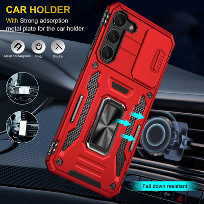 For Samsung Galaxy S25+ 5G Armor PC Hybrid TPU Camera Shield Phone Case(Red) - Galaxy S25+ 5G Cases by PMC Jewellery | Online Shopping South Africa | PMC Jewellery | Buy Now Pay Later Mobicred