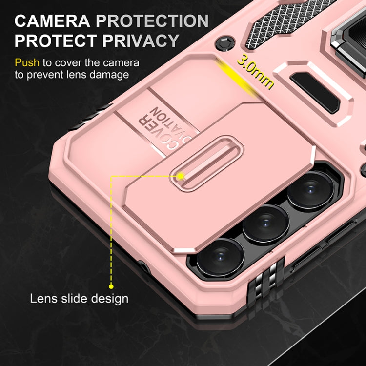 For Samsung Galaxy S25+ 5G Armor PC Hybrid TPU Camera Shield Phone Case(Rose Gold) - Galaxy S25+ 5G Cases by PMC Jewellery | Online Shopping South Africa | PMC Jewellery | Buy Now Pay Later Mobicred