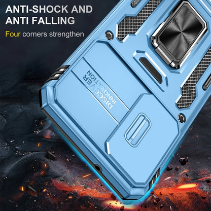 For Samsung Galaxy S25 5G Armor PC Hybrid TPU Camera Shield Phone Case(Light Blue) - Galaxy S25 5G Cases by PMC Jewellery | Online Shopping South Africa | PMC Jewellery | Buy Now Pay Later Mobicred