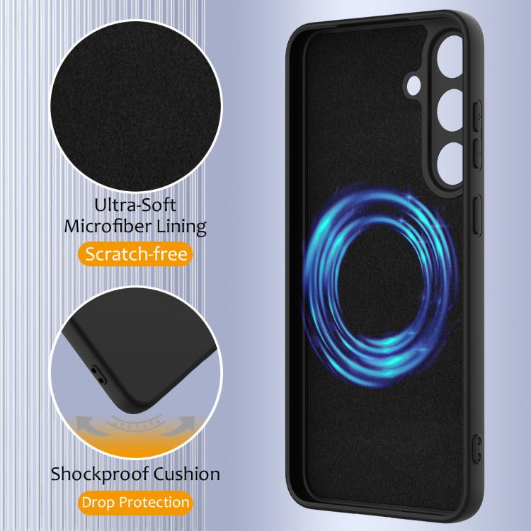 For Samsung Galaxy S25 5G Shockproof Silicone Magsafe Phone Case(Black) - Galaxy S25 5G Cases by PMC Jewellery | Online Shopping South Africa | PMC Jewellery | Buy Now Pay Later Mobicred