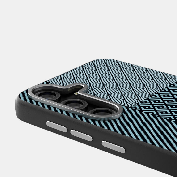 For Samsung Galaxy S25 5G ABEEL 6D Micro Relief MagSafe Magnetic Phone Case(Carbon Fiber Blue) - Galaxy S25 5G Cases by PMC Jewellery | Online Shopping South Africa | PMC Jewellery | Buy Now Pay Later Mobicred