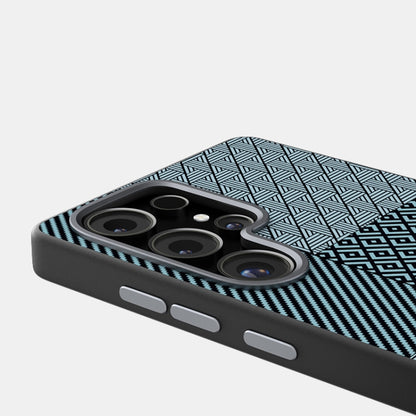 For Samsung Galaxy S25 Ultra 5G ABEEL 6D Micro Relief MagSafe Magnetic Phone Case(Carbon Fiber Blue) - Galaxy S25 Ultra 5G Cases by PMC Jewellery | Online Shopping South Africa | PMC Jewellery | Buy Now Pay Later Mobicred