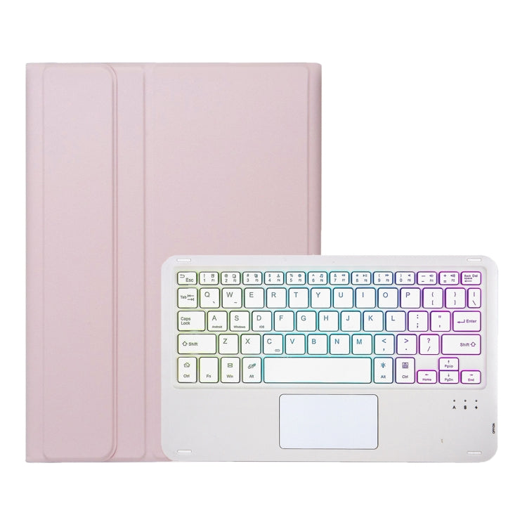 For Honor Pad X9 / X8 Pro 11.5 AH15-AS Ultra-thin Detachable Backlight Bluetooth Keyboard Leather Tablet Case with Touchpad(Pink White) - Others Keyboard by PMC Jewellery | Online Shopping South Africa | PMC Jewellery | Buy Now Pay Later Mobicred