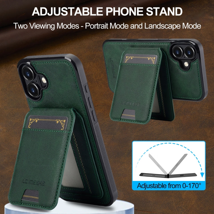 For iPhone 16 LC.IMEEKE L3 Series Detachable RFID Card Bag Magsafe Phone Case(Green) - iPhone 16 Cases by LC.IMEEKE | Online Shopping South Africa | PMC Jewellery | Buy Now Pay Later Mobicred