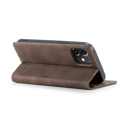 For iPhone 12 / 12 Pro CaseMe-013 Multifunctional Retro Frosted Horizontal Flip Leather Case with Card Slot & Holder & Wallet(Coffee) - iPhone 12 / 12 Pro Cases by CaseMe | Online Shopping South Africa | PMC Jewellery | Buy Now Pay Later Mobicred