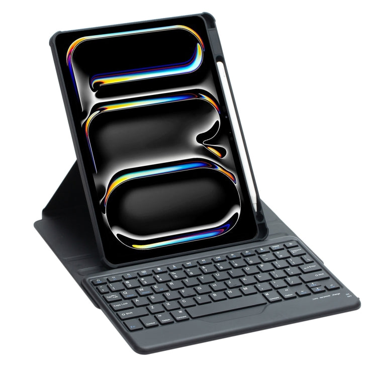 For iPad Pro 11 2024 L13-B 360 Rotation Acrylic Transparent Bluetooth Keyboard Leather Case(Black) - For iPad Pro by PMC Jewellery | Online Shopping South Africa | PMC Jewellery | Buy Now Pay Later Mobicred