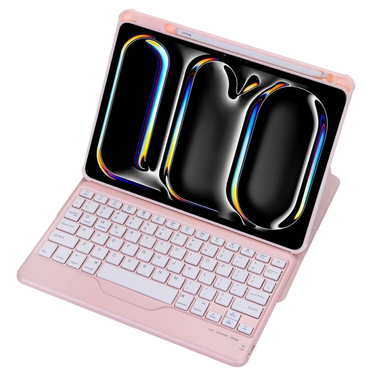 For iPad Pro 11 2024 L13-B 360 Rotation Acrylic Transparent Bluetooth Keyboard Leather Case(Pink) - For iPad Pro by PMC Jewellery | Online Shopping South Africa | PMC Jewellery | Buy Now Pay Later Mobicred