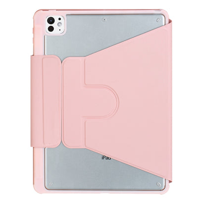 For iPad Pro 11 2024 YL13 360 Rotation Acrylic Transparent Round Keycap Bluetooth Keyboard Leather Case(Pink) - For iPad Pro by PMC Jewellery | Online Shopping South Africa | PMC Jewellery | Buy Now Pay Later Mobicred