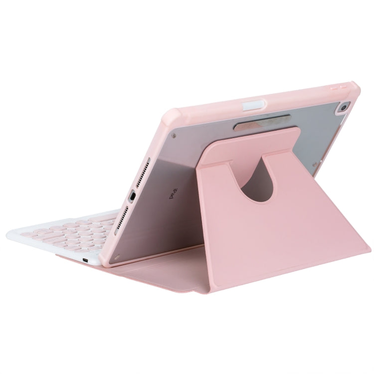 For iPad Pro 11 2024 YL13 360 Rotation Acrylic Transparent Round Keycap Bluetooth Keyboard Leather Case(Pink) - For iPad Pro by PMC Jewellery | Online Shopping South Africa | PMC Jewellery | Buy Now Pay Later Mobicred