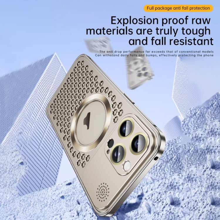 For iPhone 16 Pro Max Spring Buckle MagSafe Magnetic Metal Aromatherapy Phone Case(Black) - iPhone 16 Pro Cases by PMc TechLife | Online Shopping South Africa | PMc TechLife | Buy Now Pay Later Mobicred