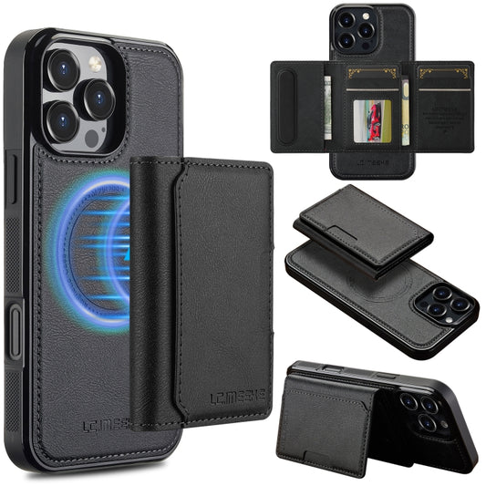 For iPhone 16 Pro Max LC.IMEEKE L5 Series Detachable RFID Card Bag Magsafe Phone Case(Black) - iPhone 16 Pro Max Cases by LC.IMEEKE | Online Shopping South Africa | PMC Jewellery | Buy Now Pay Later Mobicred