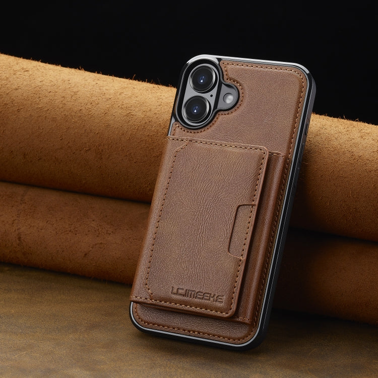 For iPhone 16 Plus LC.IMEEKE L5 Series Detachable RFID Card Bag Magsafe Phone Case(Brown) - iPhone 16 Plus Cases by LC.IMEEKE | Online Shopping South Africa | PMC Jewellery | Buy Now Pay Later Mobicred