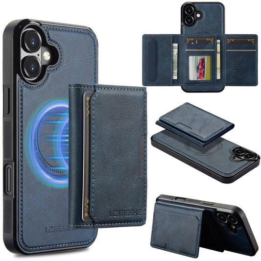 For iPhone 16 Plus LC.IMEEKE L5 Series Detachable RFID Card Bag Magsafe Phone Case(Blue) - iPhone 16 Plus Cases by LC.IMEEKE | Online Shopping South Africa | PMC Jewellery | Buy Now Pay Later Mobicred