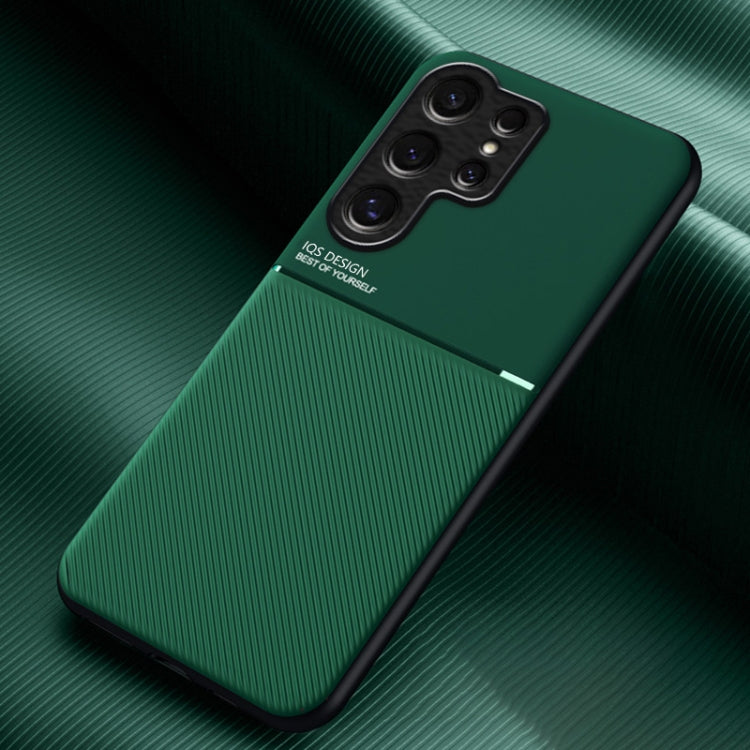 For Samsung Galaxy S25 Ultra 5G Classic Tilt Strip Grain Magnetic PC Hybrid TPU Phone Case(Green) - Galaxy S25 Ultra 5G Cases by PMC Jewellery | Online Shopping South Africa | PMC Jewellery | Buy Now Pay Later Mobicred