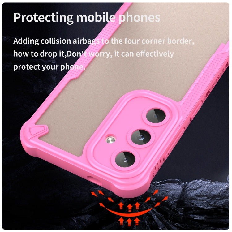 For Samsung Galaxy S25 5G Armor Glaze PC Hybrid TPU Phone Case(Pink) - Galaxy S25 5G Cases by PMC Jewellery | Online Shopping South Africa | PMC Jewellery | Buy Now Pay Later Mobicred