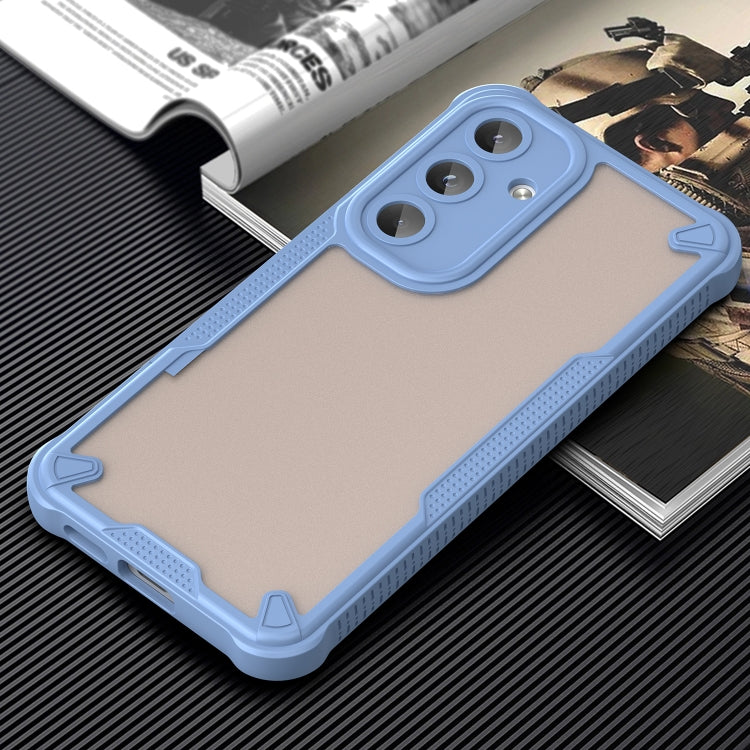 For Samsung Galaxy S25 5G Armor Glaze PC Hybrid TPU Phone Case(Blue) - Galaxy S25 5G Cases by PMC Jewellery | Online Shopping South Africa | PMC Jewellery | Buy Now Pay Later Mobicred