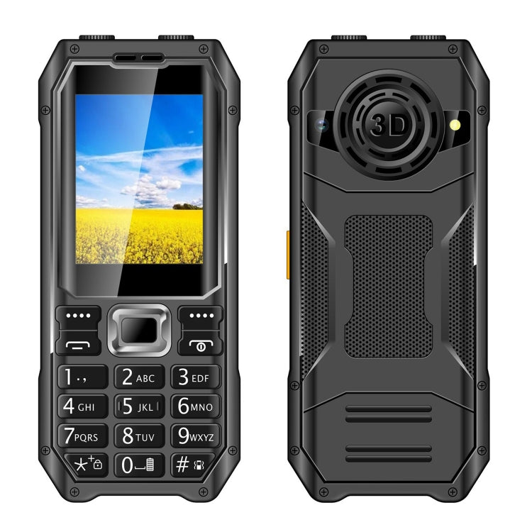 Q6000 Elder Keypad Phone, 2.4 inch, 6800mAh, Dual Flashlights, 21 Keys, SOS, FM, Dual SIM, GSM, Plug:EU Plug(Black) - Others by PMC Jewellery | Online Shopping South Africa | PMC Jewellery | Buy Now Pay Later Mobicred