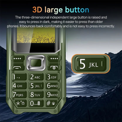 Q6000 Elder Keypad Phone, 2.4 inch, 6800mAh, Dual Flashlights, 21 Keys, SOS, FM, Dual SIM, GSM, Plug:EU Plug(Green) - Others by PMC Jewellery | Online Shopping South Africa | PMC Jewellery | Buy Now Pay Later Mobicred