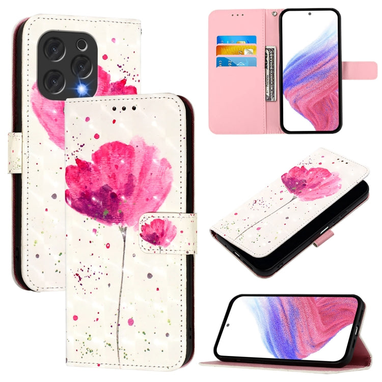 For Doogee N55 Plus 3D Painting Horizontal Flip Leather Phone Case(Flower) - More Brand by PMC TechLife | Online Shopping South Africa | PMC TechLife | Buy Now Pay Later Mobicred