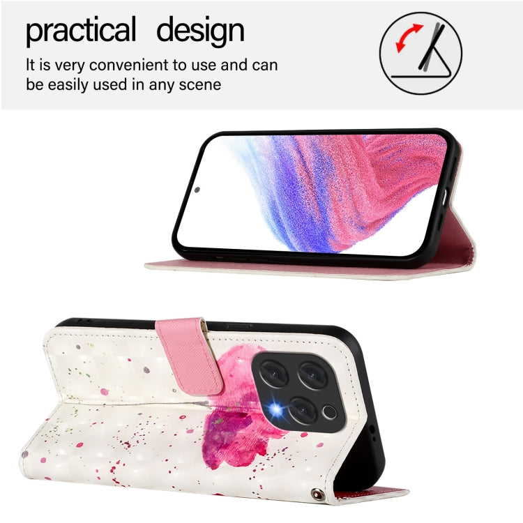 For Doogee N55 Plus 3D Painting Horizontal Flip Leather Phone Case(Flower) - More Brand by PMC TechLife | Online Shopping South Africa | PMC TechLife | Buy Now Pay Later Mobicred