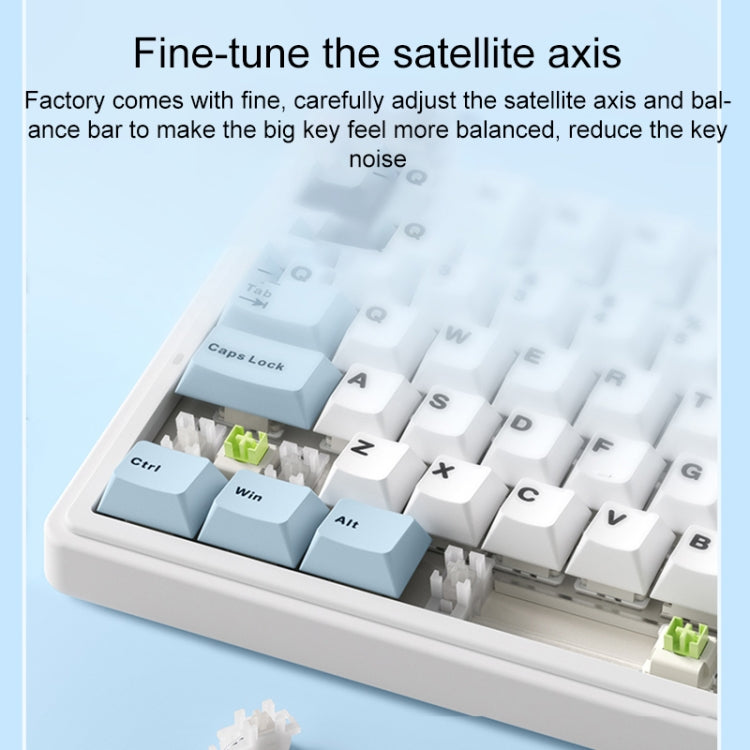 AULA F75 80 Keys Wired/2.4G/Bluetooth Three Model Customized RGB Mechanical Keyboard(White Blue Purple) - free shipping - PMC TechLife - Order now!