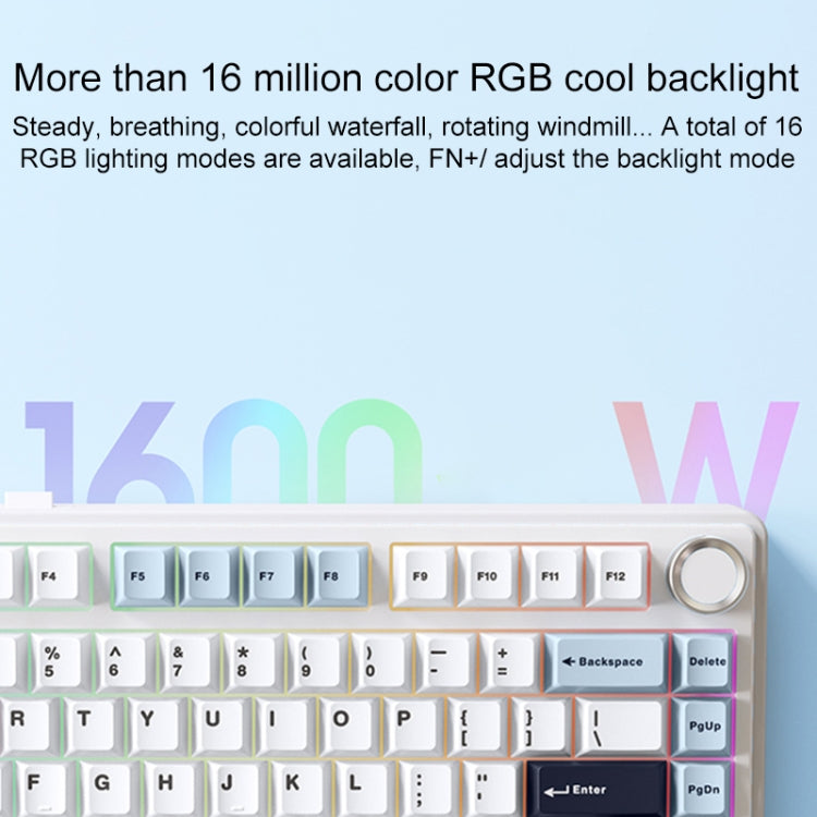 AULA F75 80 Keys Wired/2.4G/Bluetooth Three Model Customized RGB Mechanical Keyboard(Side Engraved Purple) - free shipping - PMC TechLife - Order now!