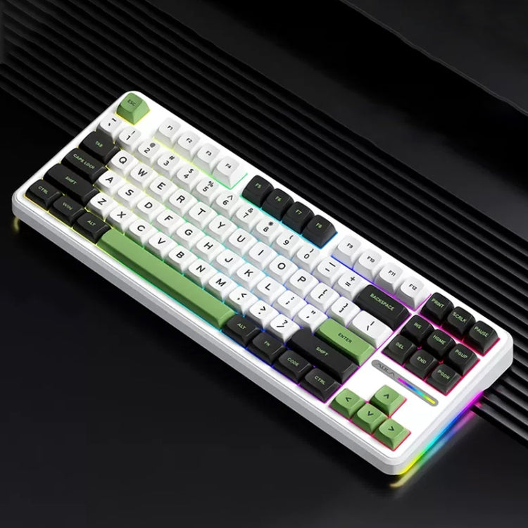 AULA F87 87 Keys Wired/2.4G/Bluetooth Three Model Customized RGB Mechanical Keyboard(White Black Green) - free shipping - PMC TechLife - Order now!